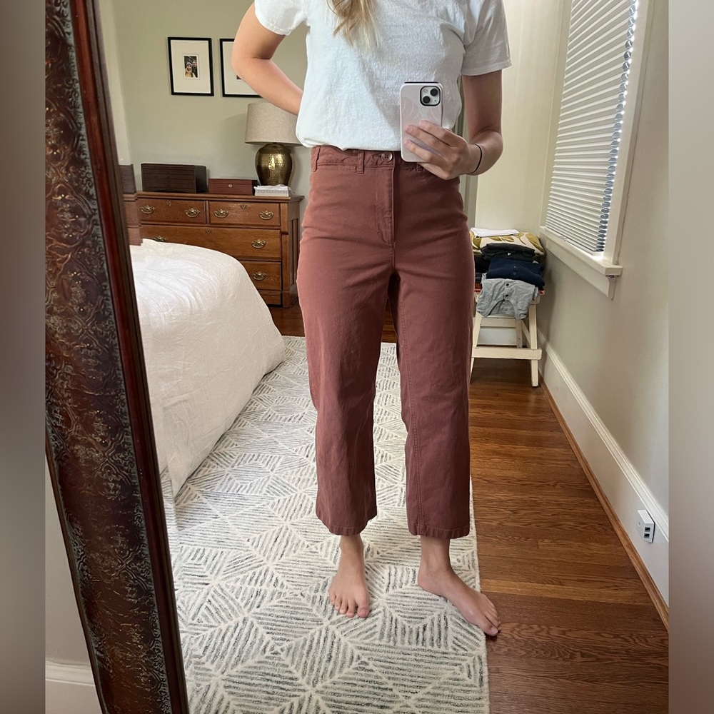 Women’s Old Navy Mauve Canvas High-Waisted Wide-Leg Pants (Size 0)